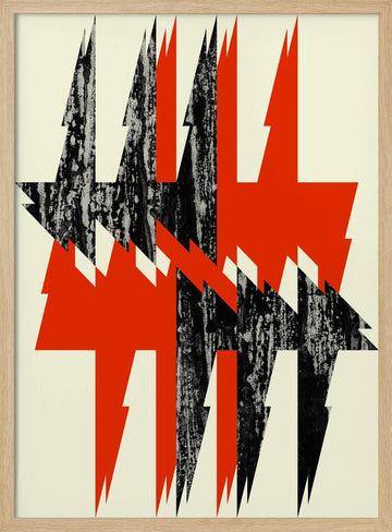 Bold Jagged Lightning | Poster - Wood Frame Interior