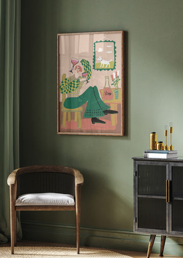 Cozy Evening Wine | Poster - Room Interior 2