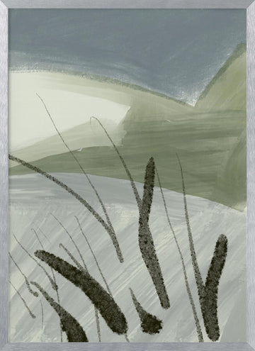 Abstract Reeds Landscape | Poster - Silver Frame Interior