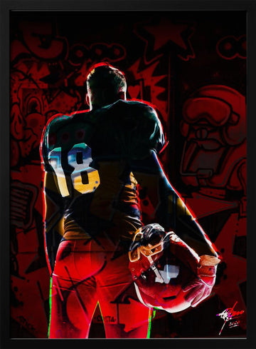 Gridiron Player 18 | Poster - Black Metal Frame Interior