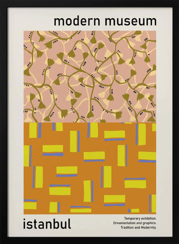 Modern Botanical Geometric Patterns | Poster - Black Metal Frame Interior