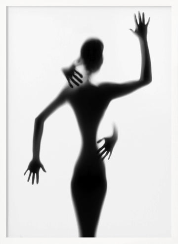 Silhouetted Woman Embrace | Poster - White Frame Interior