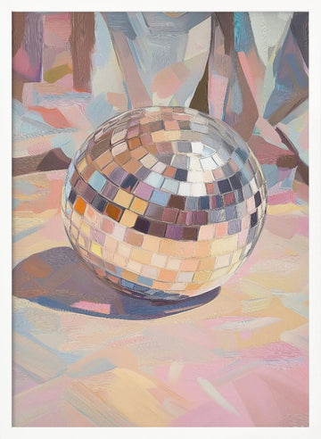 Pastel Disco Ball | Poster - White Frame Interior