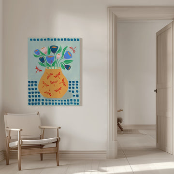 Whimsical Dragonfly Vase | Canvas - Room Interior 1