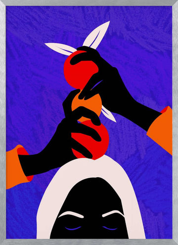 Vibrant Fruit Meditation | Poster - Silver Frame Interior