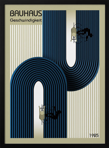 Bauhaus Speed Cyclists | Poster - Black Metal Frame Interior