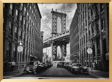 DUMBO Manhattan Bridge View | Poster - Gold Frame Interior