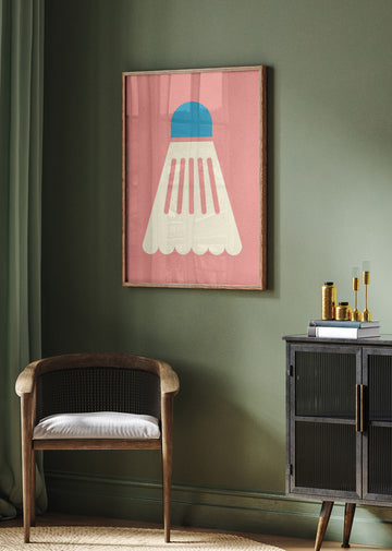 Badminton White Blue | Poster - Room Interior 2