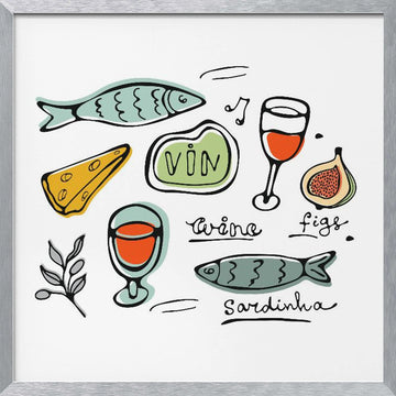 Rustic Food Delights | Poster - Silver Frame Interior