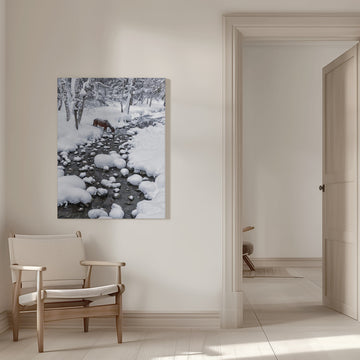 Snowy Forest Horse | Canvas - Room Interior 1