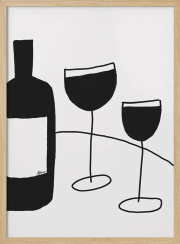 Wine Glasses | Poster - Wood Frame Interior