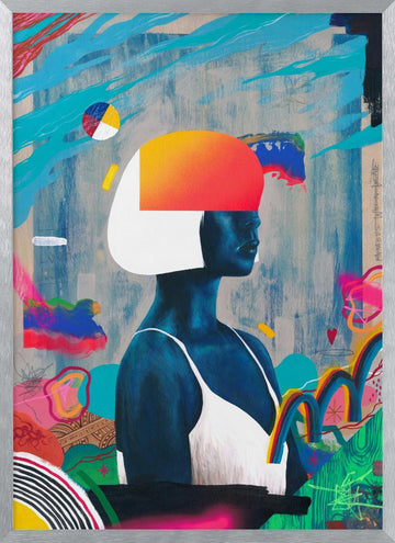 Vibrant Abstract Woman | Poster - Silver Frame Interior