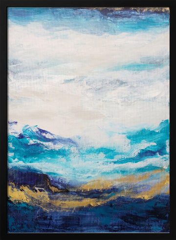 Golden Ocean Abstract | Poster - Black Metal Frame Interior