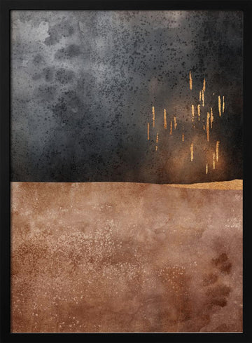 Golden Light Horizon | Poster - Black Metal Frame Interior