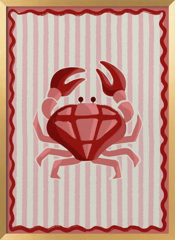 Pink Diamond Crab | Poster - Gold Frame Interior