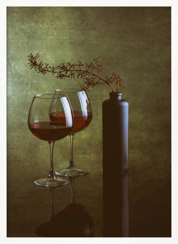 Elegant Wine Still Life | Poster - White Frame Interior