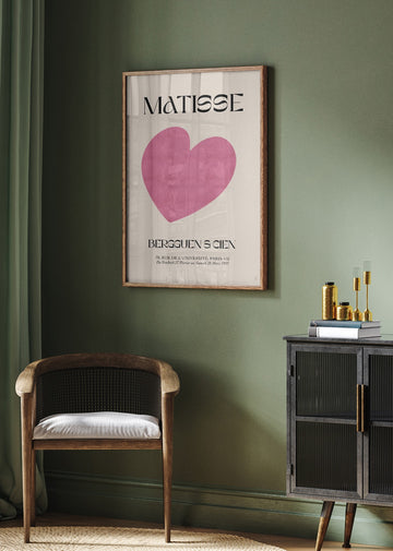 Minimal Pink Heart | Poster - Room Interior 2