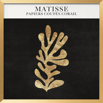 Golden Coral Cutout | Poster - Gold Frame Interior