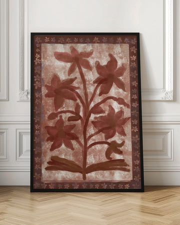 Terracotta Floral Design | Poster - Room Interior 1