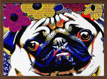 Puggles | Poster - Walnut Frame Interior