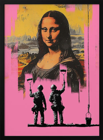 Pink Monalisa | Poster - Black Metal Frame Interior