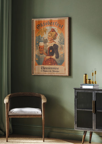 Oktoberfest Bavarian Woman | Poster - Room Interior 2