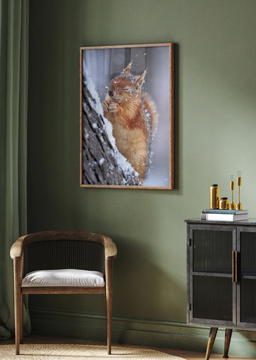 Happy Winter Squirrel | Poster - Room Interior 2