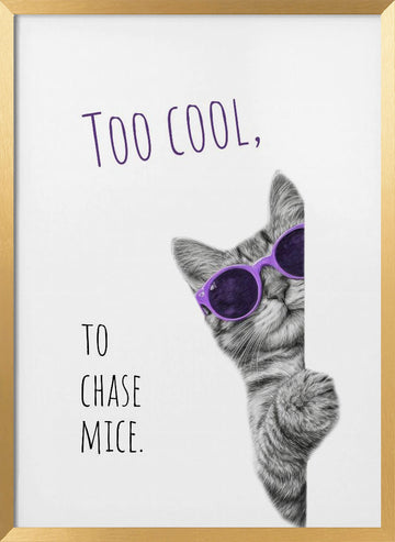 Too Cool Cat | Poster - Gold Frame Interior