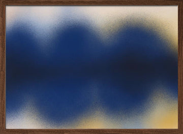 Abstract Blue Gold Hues | Poster - Walnut Frame Interior