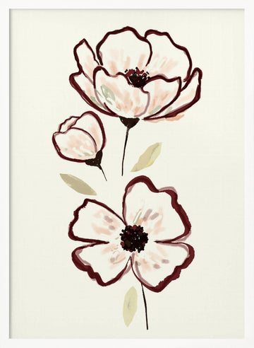 Delicate Watercolor Blooms | Poster - White Frame Interior