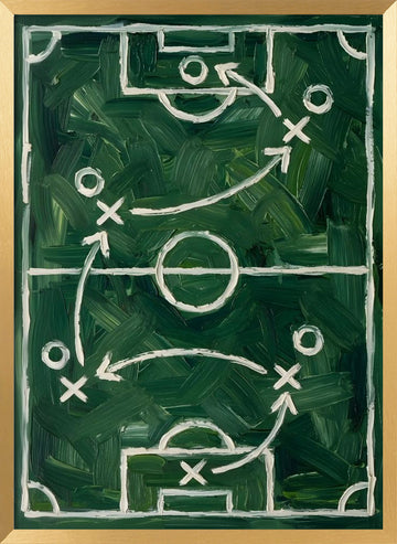 Football Game Plan | Poster - Gold Frame Interior
