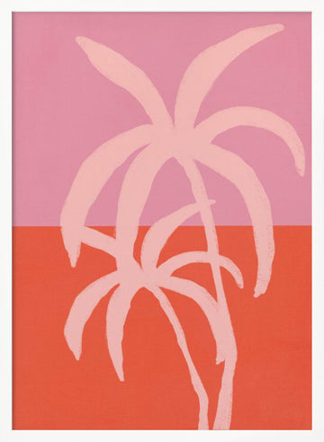 Pastel palms | Poster - White Frame Interior
