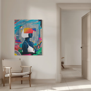 Vibrant Abstract Woman | Canvas - Room Interior 1