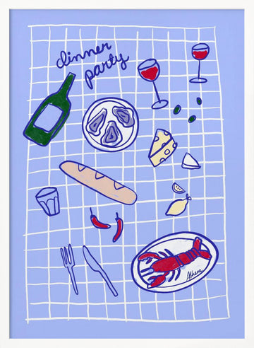 Dinner Party | Poster - White Frame Interior