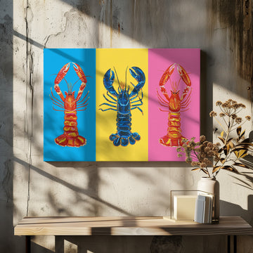 Colorful Pop Lobsters | Canvas - Room Interior 2