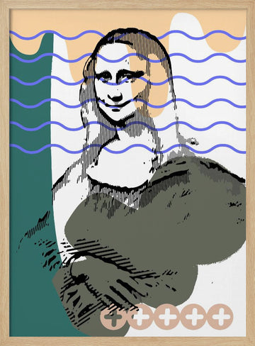 Wavy Mona Lisa Smile | Poster - Wood Frame Interior