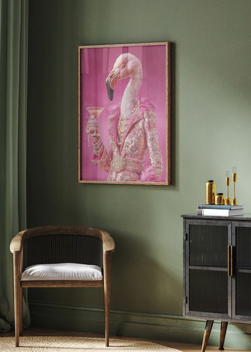 Glamorous Pink Flamingo | Poster - Room Interior 2