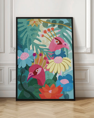 Tropical Birds And Flowers | Poster - Room Interior 1