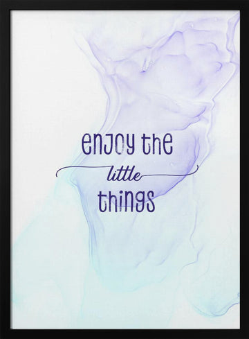 Dreamy Little Things Quote | Poster - Black Metal Frame Interior