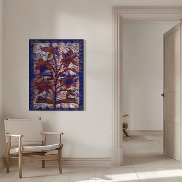 Blue Botanical Flourish | Canvas - Room Interior 1
