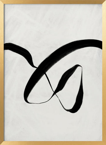 Flowing Ink Dance | Poster - Gold Frame Interior