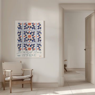 Love Flowers Botanical Pattern | Canvas - Room Interior 1