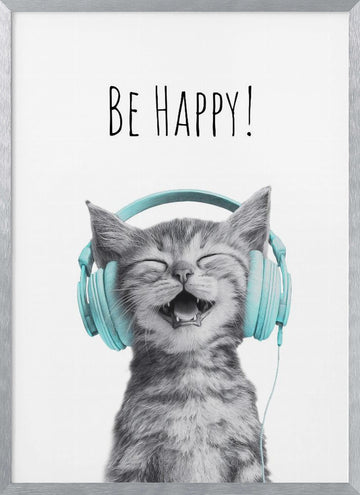 Happy Kitten Music | Poster - Silver Frame Interior