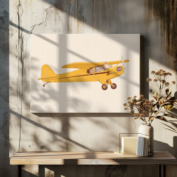 Yellow Vintage Airplane | Canvas - Room Interior 2