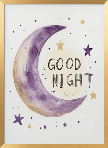 Moonlit Slumber | Poster - Gold Frame Interior