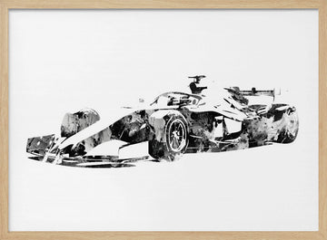 Abstract Formula Racer | Poster - Wood Frame Interior