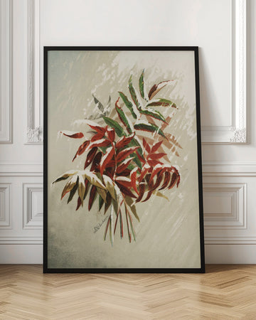 Leaves In Snow | Poster - Room Interior 1