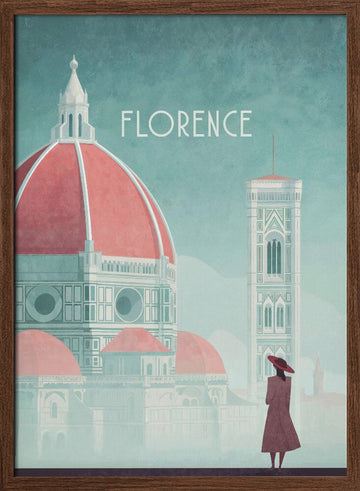 Florence - Piazza del Duomo | Poster - Walnut Frame Interior