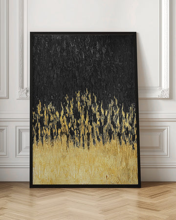 Golden Abstract Flow | Poster - Room Interior 1