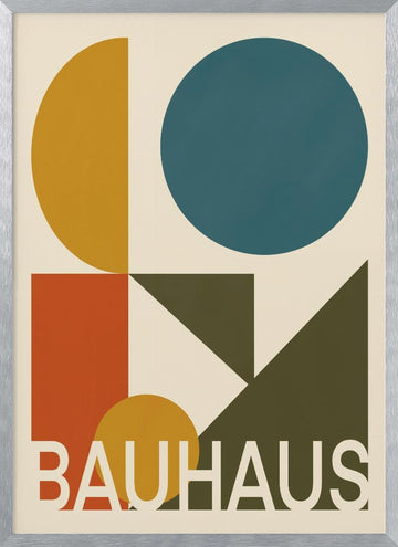 Bauhaus Geometric Shapes | Poster - Silver Frame Interior